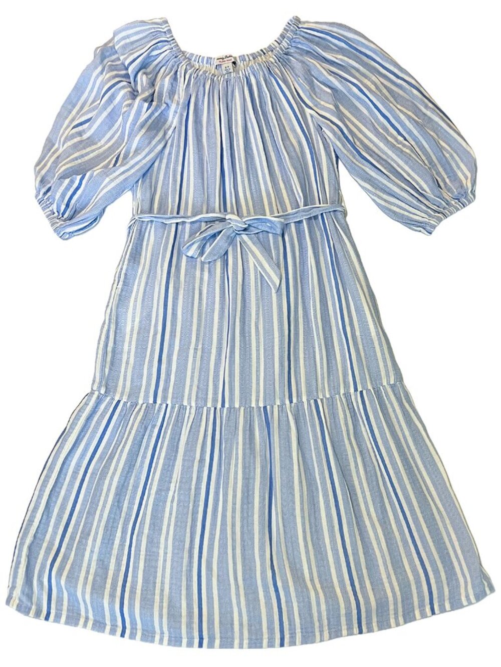 TOMMY BAHAMA Island Gauze Blue White Villa Solstice Midi Dress Size Small S